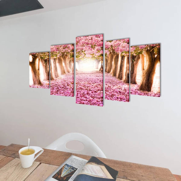 Picture Decoration Set Cherry Blossom 100 x 50 cm