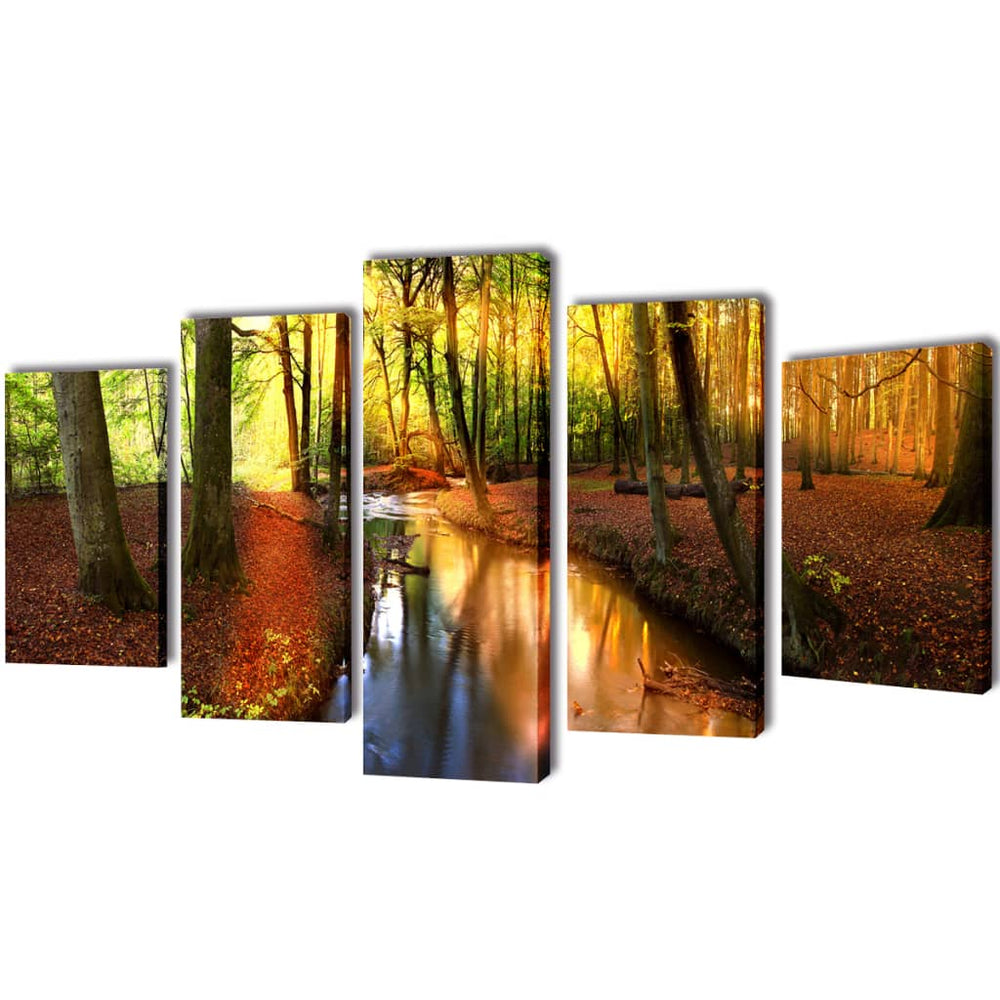 Pictures Decoration Set Forest 100 x 50 cm