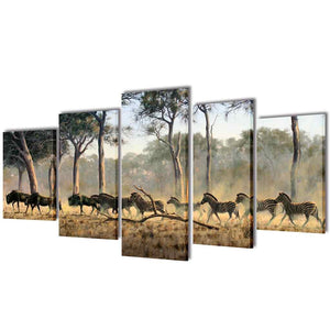 Pictures Decoration Set Zebras 100 x 50 cm