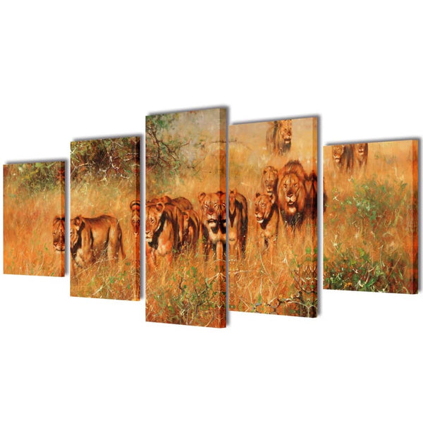 Lion Pictures Decoration Set 100 x 50 cm
