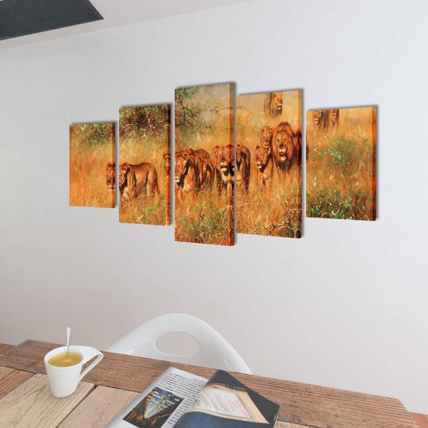 Lion Pictures Decoration Set 100 x 50 cm