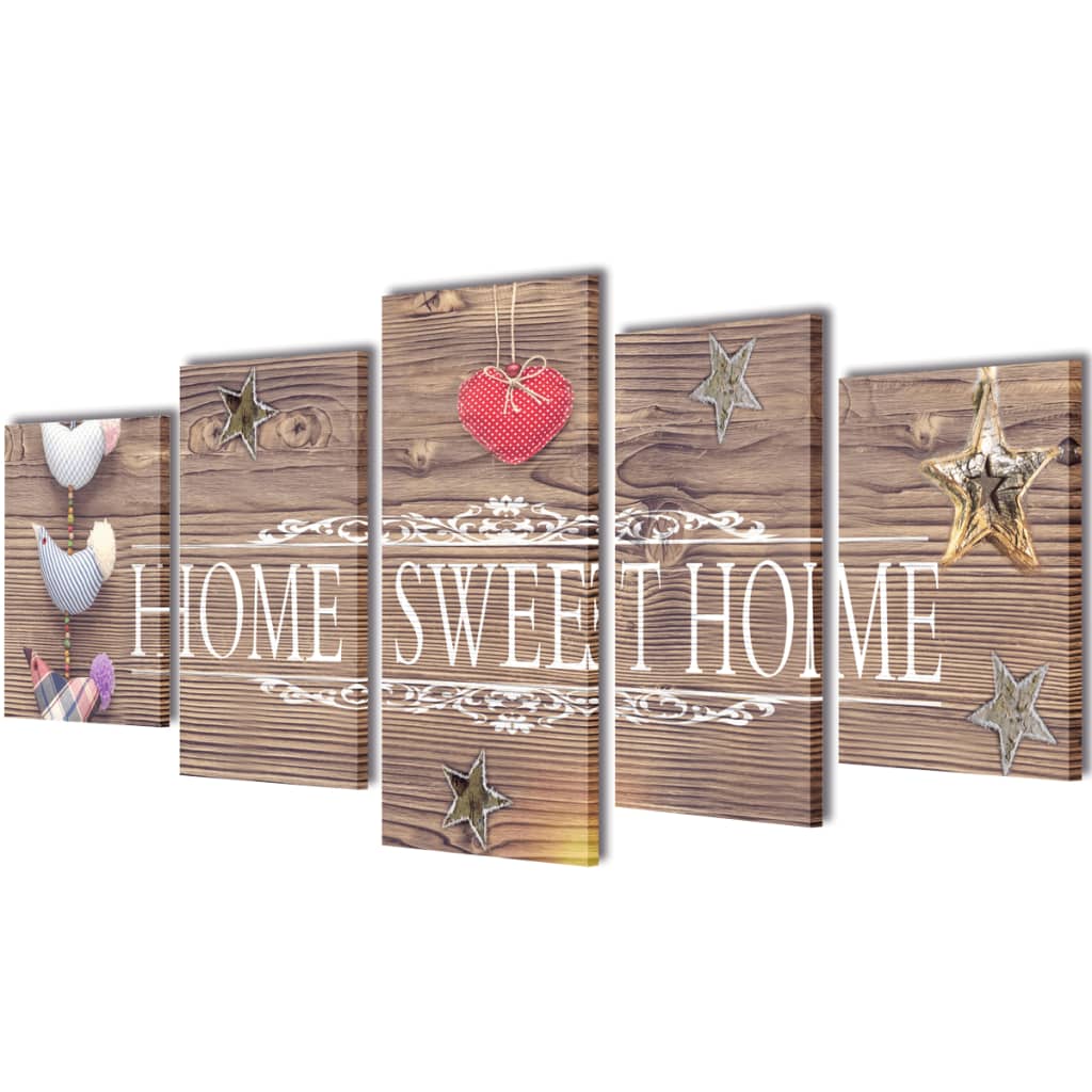Picture Decoration Set Home Sweet Home 100 x 50 cm