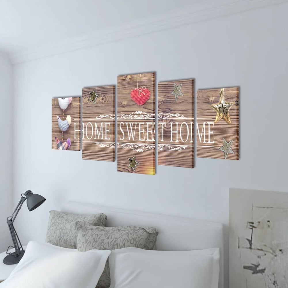 Picture Decoration Set Home Sweet Home 100 x 50 cm