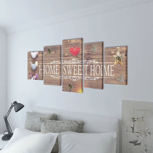 Picture Decoration Set Home Sweet Home 100 x 50 cm