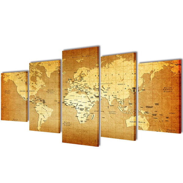 Picture Decoration Set World Map 200 x 100 cm