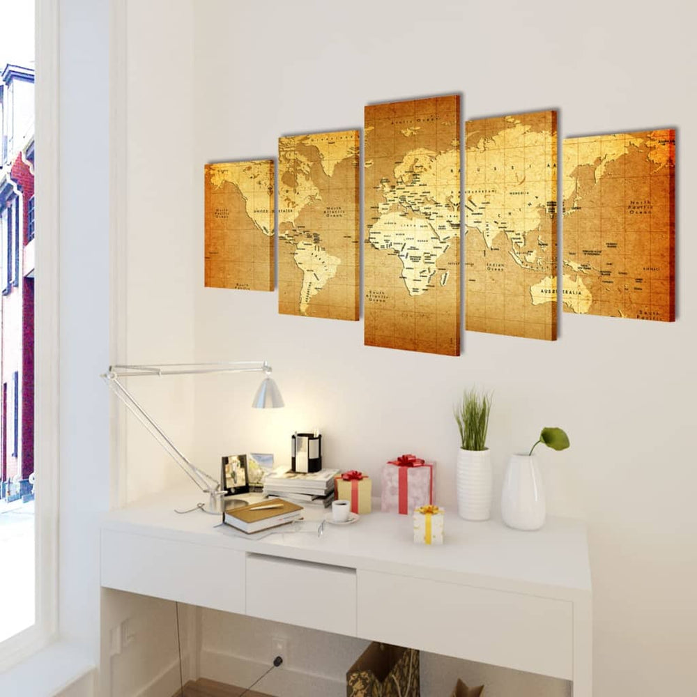 Picture Decoration Set World Map 200 x 100 cm