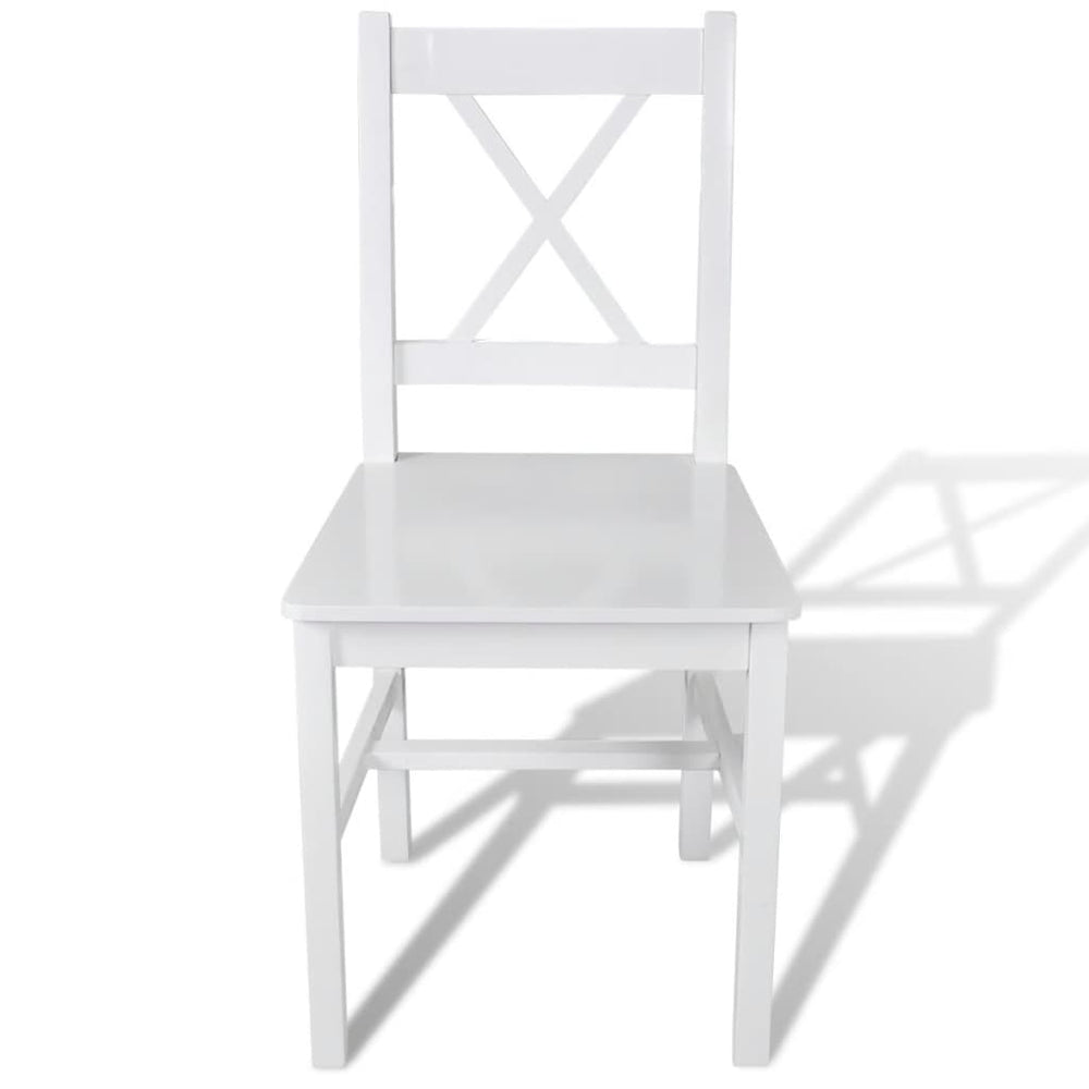 vidaXL Dining Chairs 2 pcs White Pine Wood