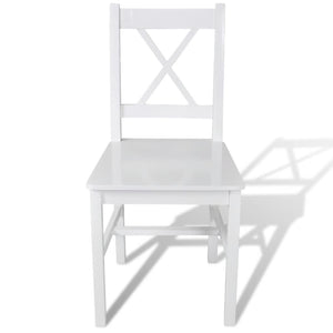vidaXL Dining Chairs 2 pcs White Pine Wood