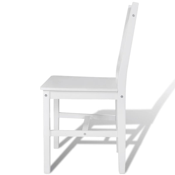 vidaXL Dining Chairs 2 pcs White Pine Wood