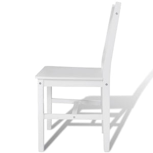 vidaXL Dining Chairs 2 pcs White Pine Wood