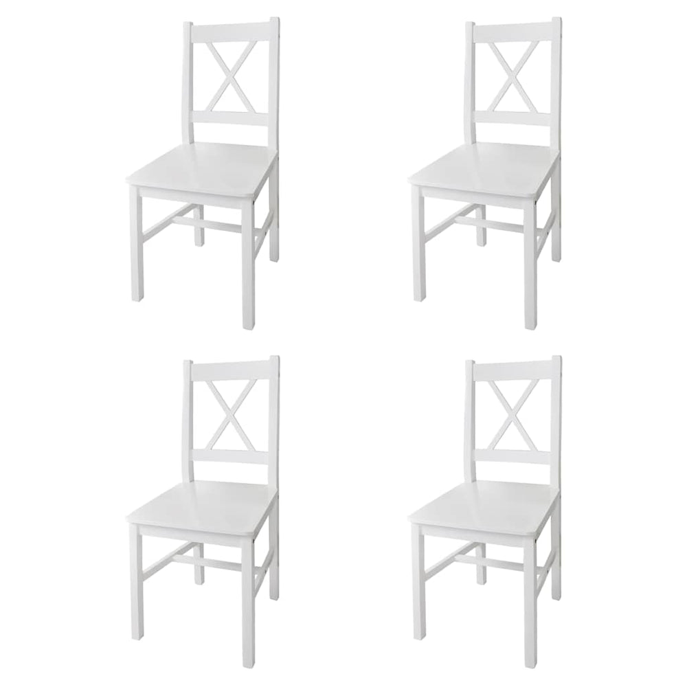 vidaXL Dining Chairs 4 pcs White Pinewood