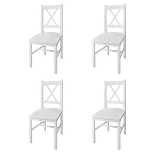 vidaXL Dining Chairs 4 pcs White Pinewood