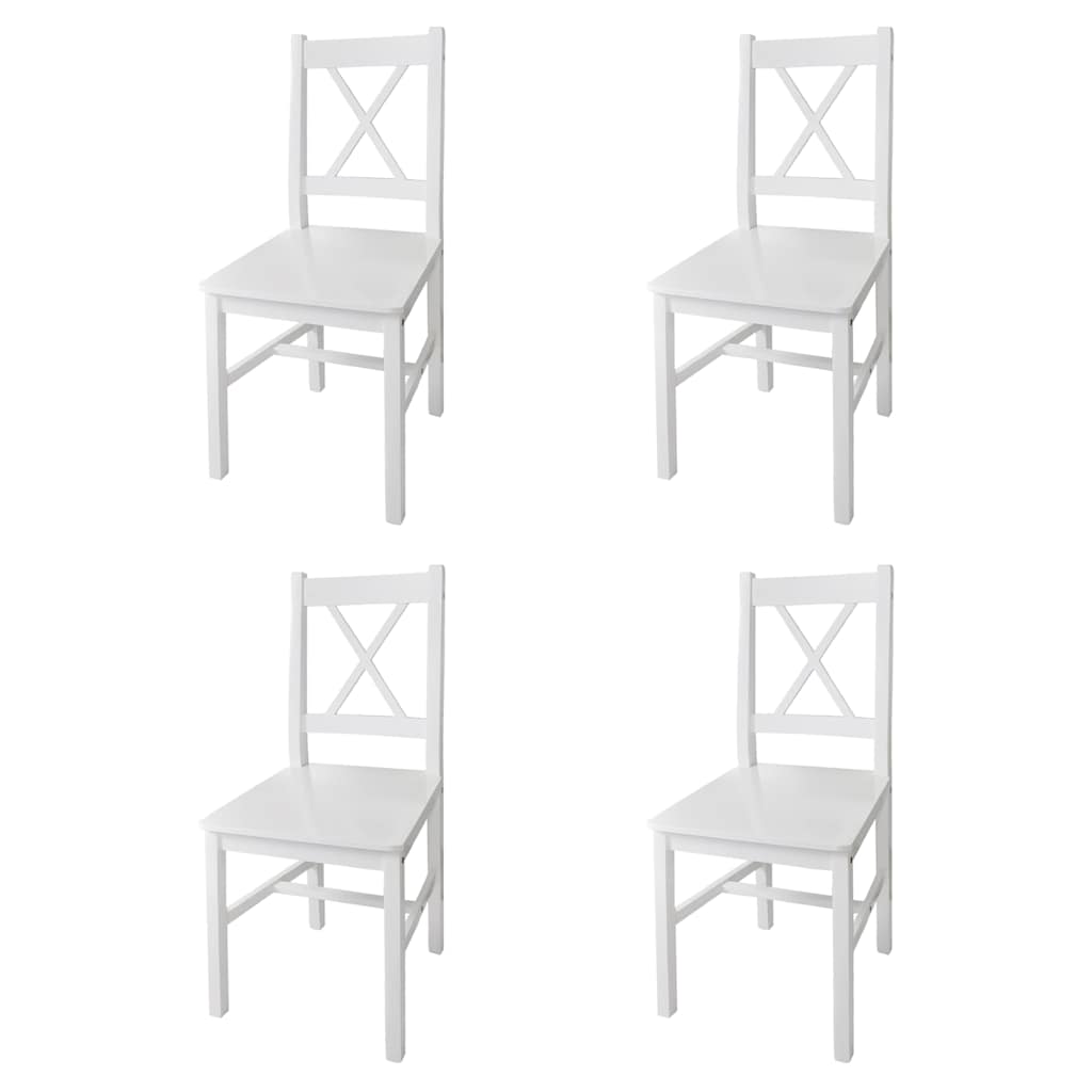 vidaXL Dining Chairs 4 pcs White Pinewood
