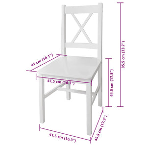 vidaXL Dining Chairs 4 pcs White Pinewood