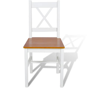 vidaXL Dining Chairs 2 pcs White Pine Wood