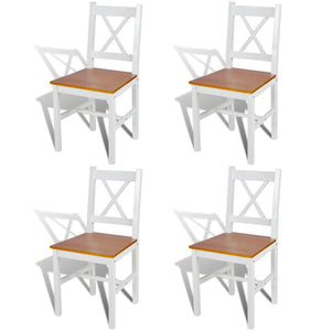 vidaXL Dining Chairs 4 pcs White Pinewood