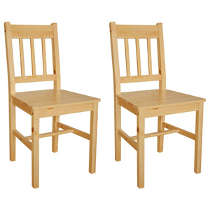 vidaXL Dining Chairs 2 pcs. Pine Wood