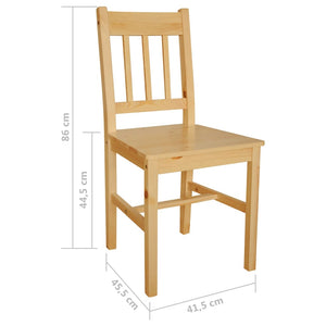 vidaXL Dining Chairs 2 pcs. Pine Wood