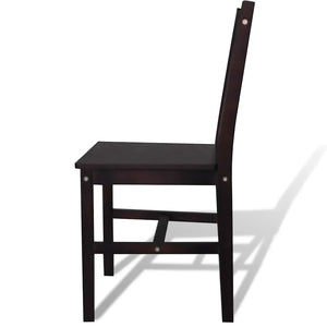 vidaXL Dining Chairs 4 pcs Dark Brown Solid Pine Wood