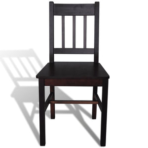 vidaXL Dining Chairs 4 pcs Dark Brown Solid Pine Wood