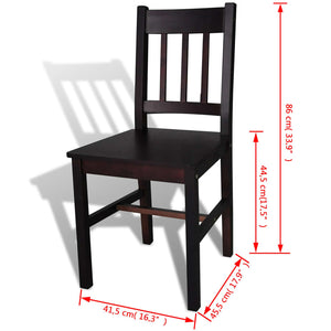 vidaXL Dining Chairs 4 pcs Dark Brown Solid Pine Wood