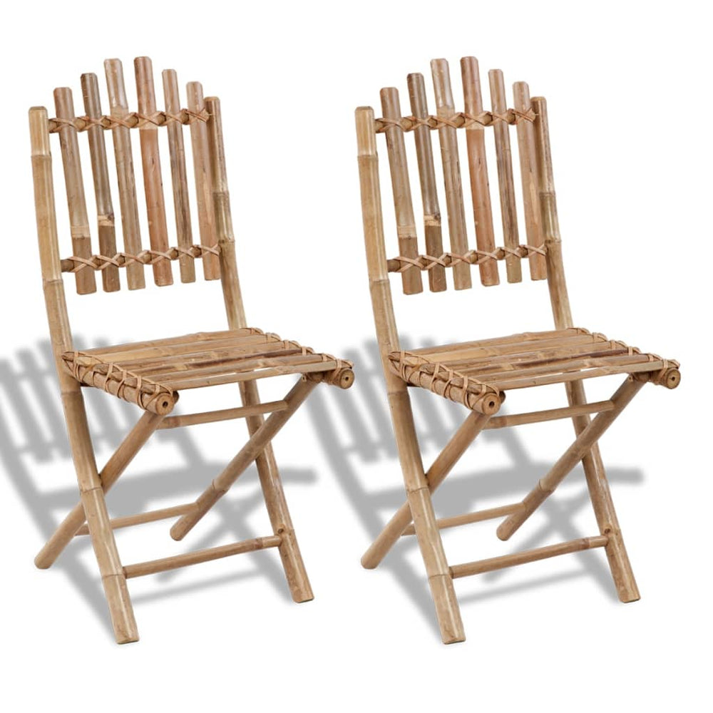 vidaXL Garden Chairs 2 pcs. Foldable Bamboo