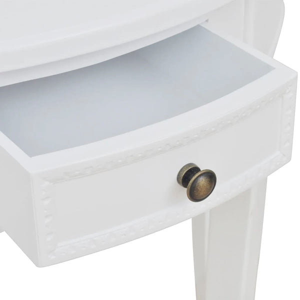 vidaXL Half-Round Console Table with Drawer White