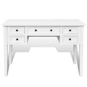 White desk with 5 drawers