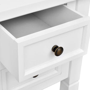 White desk with 5 drawers