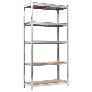 vidaXL 5-Tier Storage Rack Silver Steel & Engineered Wood