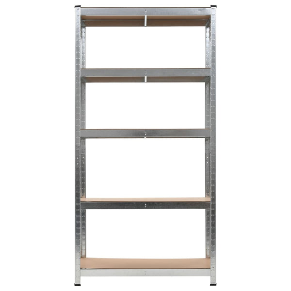 vidaXL 5-Tier Storage Rack Silver Steel & Engineered Wood