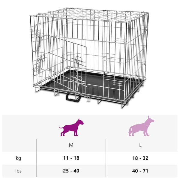 Foldable Dog Crate Metal M