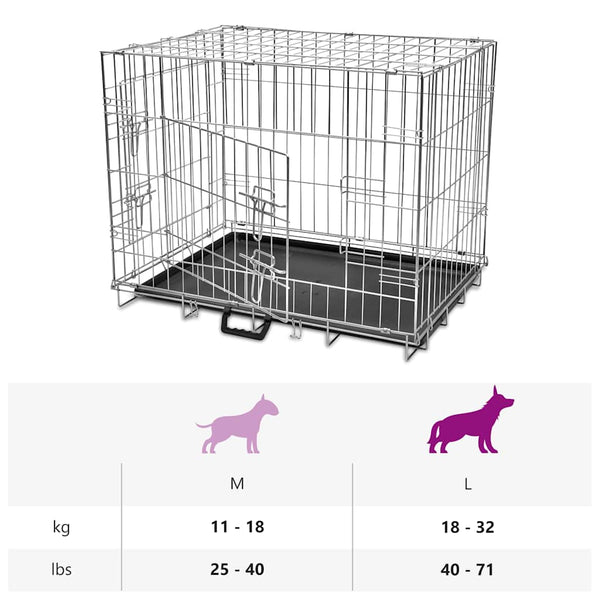 Foldable Dog Crate Metal L
