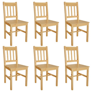 vidaXL Dining Chairs 6 pcs. Pine Wood