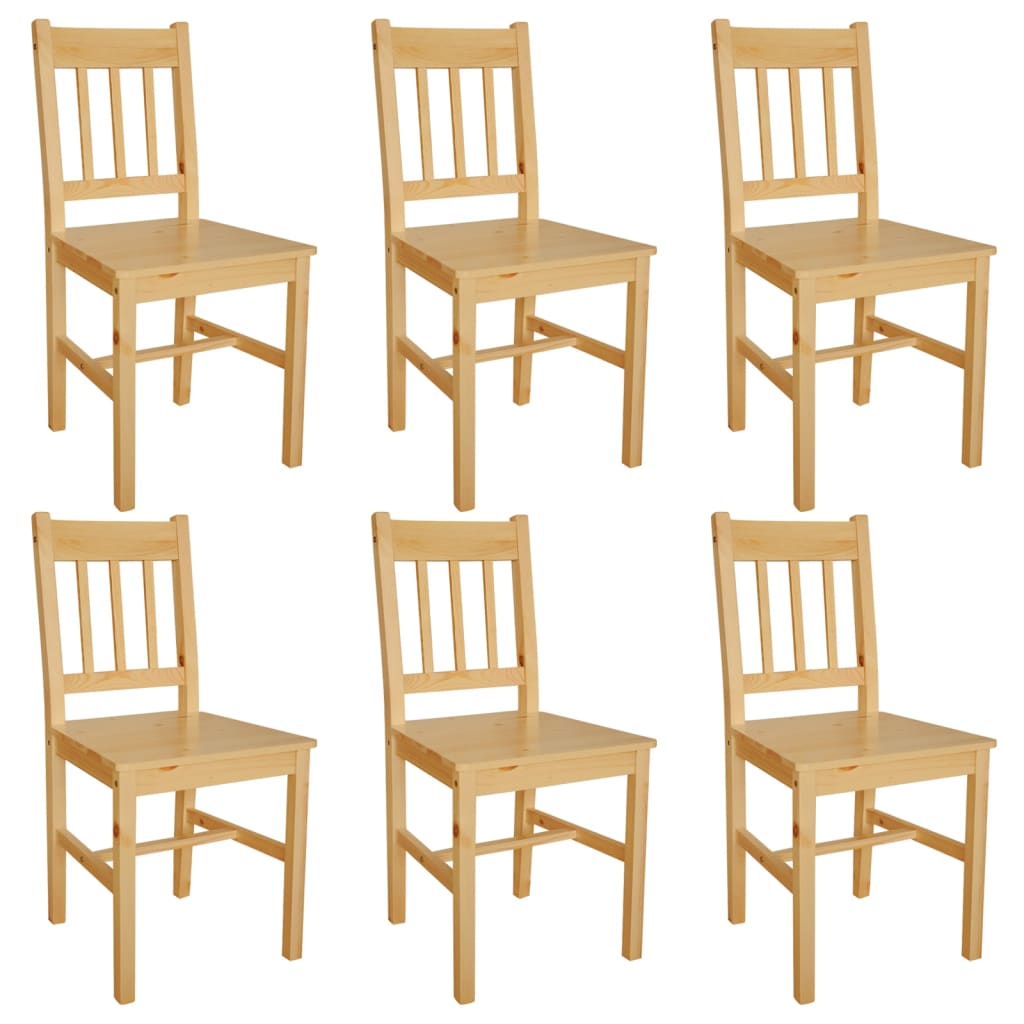 vidaXL Dining Chairs 6 pcs. Pine Wood