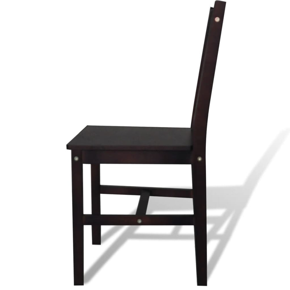 vidaXL Dining Chairs 6 pcs Dark Brown Pine Wood