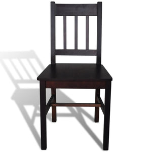 vidaXL Dining Chairs 6 pcs Dark Brown Pine Wood