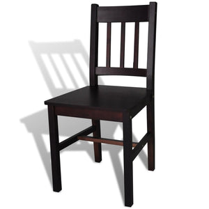 vidaXL Dining Chairs 6 pcs Dark Brown Pine Wood