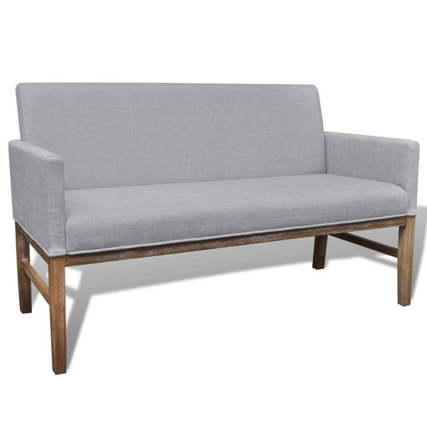 vidaXL Bench with Upholstery Fabric Rubberwood Light Grey