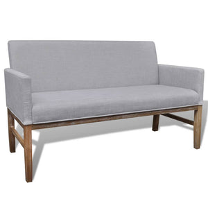 vidaXL Bench with Upholstery Fabric Rubberwood Light Grey