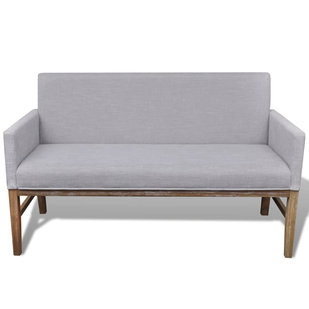 vidaXL Bench with Upholstery Fabric Rubberwood Light Grey