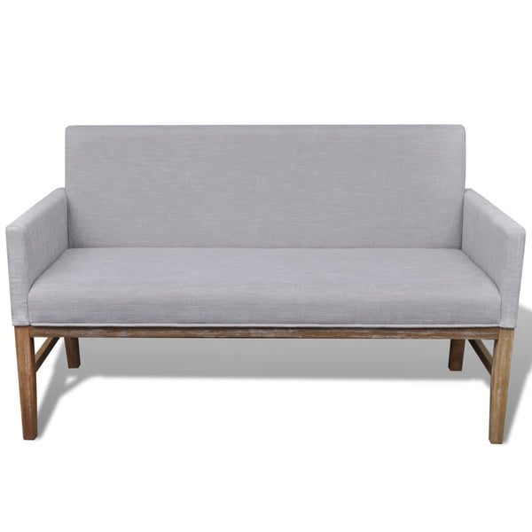 vidaXL Bench with Upholstery Fabric Rubberwood Light Grey