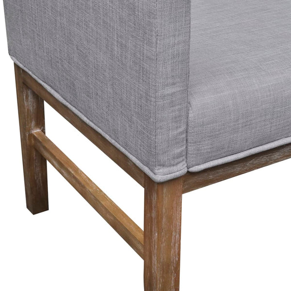 vidaXL Bench with Upholstery Fabric Rubberwood Light Grey
