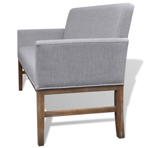 vidaXL Bench with Upholstery Fabric Rubberwood Light Grey