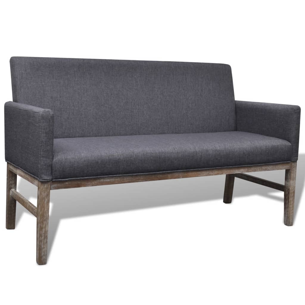 vidaXL Bench with Upholstery Fabric Rubberwood Dark Grey