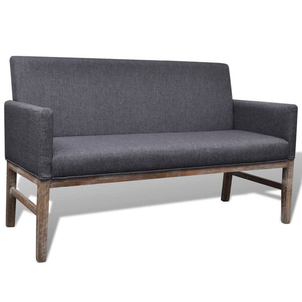 vidaXL Bench with Upholstery Fabric Rubberwood Dark Grey