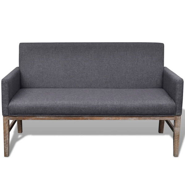 vidaXL Bench with Upholstery Fabric Rubberwood Dark Grey