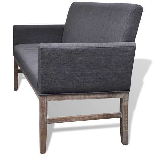 vidaXL Bench with Upholstery Fabric Rubberwood Dark Grey