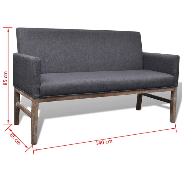vidaXL Bench with Upholstery Fabric Rubberwood Dark Grey