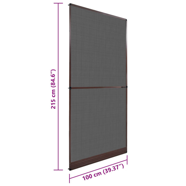vidaXL Hinged Insect Screen Brown and Black 100 x 215 cm